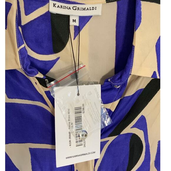 karina grimaldi raine print mini dress NWT size medium - Picture 2 of 6